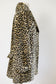 Vintage 1950s Swing Coat - Volup! Velvety-Soft Leopard Print Faux Fur w Bright Olive Green Lining! Size L to XL