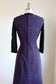 Vintage 1960s Striped Knit Jumper Dress - FAB Black Violet Knitwear Cozy Dress Size M to L