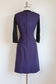 Vintage 1960s Striped Knit Jumper Dress - FAB Black Violet Knitwear Cozy Dress Size M to L