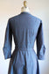 Vintage 1940s to 1950s Party Dress - MESMERIZING Electric Blue Loop-de-Loop Design Dress Size M - L