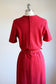 Vintage Early 1960s Red Knitwear Dress - Documented 1965 Perfectly Sculpted Cotton Knit Dress w Amazing Belt Size S to L Range