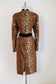 Vintage 1980s Leopard Print Dress - ABSOLUTE FIRE Plunge Neckline Hip Pocket Neiman-Marcus Jersey Dress Size S - L