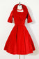 Vintage 1950s RED VELVET Dress - FEISTY Scarlet Velveteen Custom-Made Party Dress Size S - M