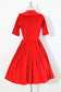 Vintage 1950s RED VELVET Dress - FEISTY Scarlet Velveteen Custom-Made Party Dress Size S - M