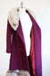 Vintage 1960s PLUM Princess Coat - RARE Arctic Fox Fur + Wool Sculpted Coat w Pockets Size M