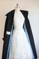 Vintage 1950s Princess Coat - THE BEST Black Cashmere/Wool + Velvet w Wide Black Belt Coat Size XS - S