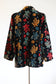 Vintage 1960s Black Carpet Coat - Black + Saturated Colors Velvet Chenille Tapestry Midcentury Modern Car Coat Size Medium to Large