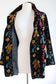 Vintage 1960s Black Carpet Coat - Black + Saturated Colors Velvet Chenille Tapestry Midcentury Modern Car Coat Size Medium to Large