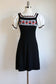 1970s Novelty Knit Dress - SUPER CUTE Black Knitwear Paper Doll Sweater Jumper XS to S