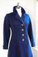 Vintage 1960s - 1970s Wool Princess Coat - RICH + REFINED Sapphire Blue w Heavy Silver Cast Buttons Size S