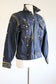 Rare Vintage 1970s Levi's Type III Denim Jacket - Deadstock + Custom Embellished w Studs "Aquarius" Trucker Size M