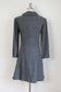 Vintage 1960s Knitwear Coat Dress - DARLING Navy + Grey Knit Mod Princess Seam w Bow + Buttons Size M