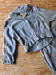 Vintage 1950s Princess Suit - Cozy Cloudy Blue Alden's Cropped Wasp-Waist Jacket + Skirt Size S