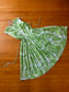 Vintage 1950s to 1960s Dress - Tropical Palm Leaves + Plants Lime + White Belted Sundress Size M