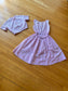 Vintage 1950s to 1960s Dress - Hydrangea Pink Lilac Voile w Heavy Embroidery Belted Dress + Bolero Size S