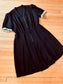 Vintage 1930s to 1940s Dress - Volup! Black Rayon Mesh Summer Goth Shirtwaist w Celluloid Buttons Size L to XL