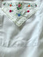Vintage 1970s Shirtwaist - Dreamy White Soft Cotton Voile w Hand Embroidery Flowers Dress Size M to L