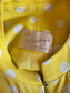 Vintage 1960s Coat Dress Set - Vibrant Sunshine Yellow White Polka Dot Silk Princess Jacket Sheath Size M