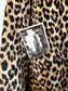 Vintage 1950s Swing Coat - Volup! Velvety-Soft Leopard Print Faux Fur w Bright Olive Green Lining! Size L to XL