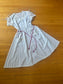 Vintage 1970s Shirtwaist - Dreamy White Soft Cotton Voile w Hand Embroidery Flowers Dress Size M to L