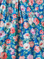 Vintage 1980s Dress - French Blue Pink Red Rose Print Robbie Bee Cotton Princess Belted Sundress Size M to L