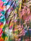 Vintage 1990s Y2K Dress - Amazing Fern + Rainbow Tie-Dye Gauze Cotton Kaftan Sundress Size XS to XL