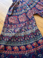 Vintage 1970s Indian Cotton Bell Bottoms - Block Print Animals Massive Palazzo Flare Pants Size XS to M