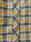 Vintage Early 1950s Coat Dress - Mustard Grey Gold Ombre Shadow Plaid Shirtwaist Size L to XL