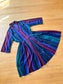 Vintage 1950s Dress - Volup! Autumn Jeweltone Rainbow Stripe Cotton Voile Shirtwaist Size XL