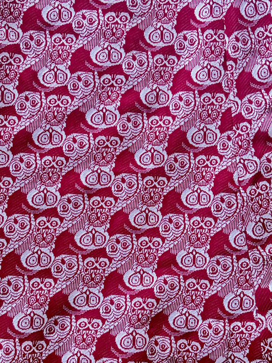 Vintage 1960s to 1970s Mini Dress - Adorable Wine Red OWL Motif Jersey Puff Sleeve Babydoll Dress Size M to L