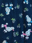 Vintage 1940s Dress - Charming French Poodle Novelty Print Navy Pastel Rayon Swing Dress Size S
