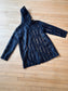 Vintage 1960s to 1970s Hooded Jacket - Summer Goth Black Pointy Hood Mystical Moon Cover-Up Size XS to M
