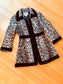 Vintage 1960s Leopard Print Coat - Luxe Mod Faux Fur Persian Lamb Designer Zipper Coat Size L