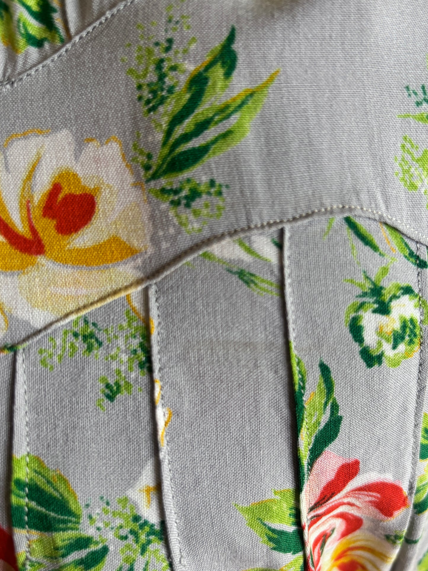 Vintage 1930s Dress - Swingy Rayon Rose Print Sleeveless Tropical Brights Sundress Size S to M