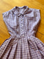 Vintage 1950s Dress - Lavender Green White Cotton Sleeveless Plaid Shirtwaist Sundress Size M