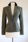 Vintage Y2K Ralph Lauren Blazer - Black + White Wool Tweed Velvet Sculpted Jacket Size S