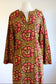 Vintage 1960s to 1970s Indian Gown - Easy-Going Block Print Floral India Cotton Maxi Kaftan Dress Size M