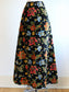 Vintage 1960s to 1970s Skirt - Rare Black Velvet Chenille Brocade Carpet Bag Maxi Skirt Size S to M