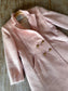 Vintage 1980s Princess Coat - Spectacular + Rare Pastel Pink Designer Mohair Coat w Brass Buttons Size M to L