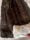 Vintage 1960s Velvet Fur + Fox Princess Coat - Darling Mod Chocolate + Arctic Belted Beauty w Bow Size S to M