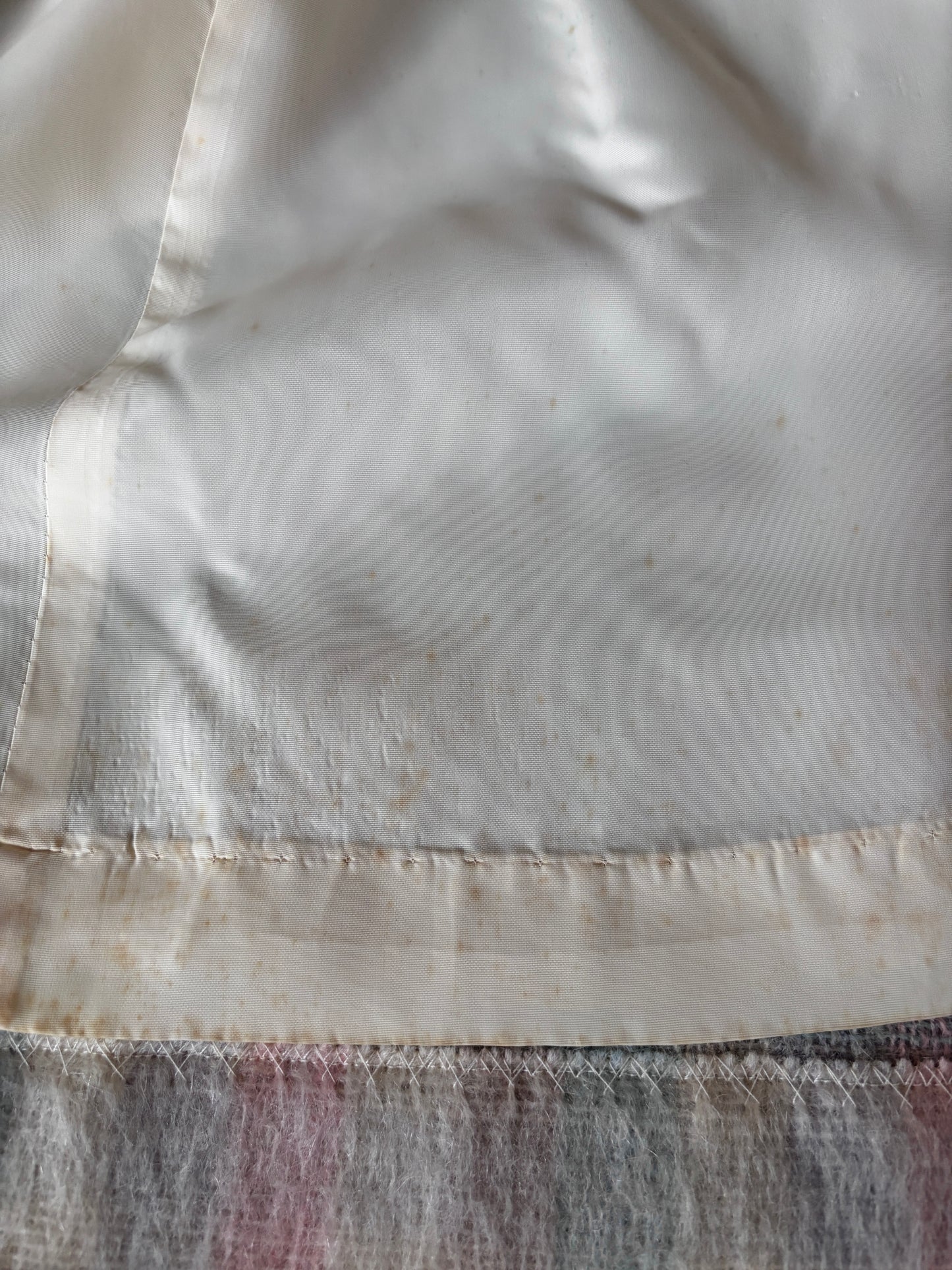 Vintage 1980s Mohair + Fur Coat - Rare Pastel Pink Blue Cream Plaid Designer Belted Coat w Blue Fox Collar Size M to L