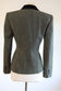 Vintage Y2K Ralph Lauren Blazer - Black + White Wool Tweed Velvet Sculpted Jacket Size S