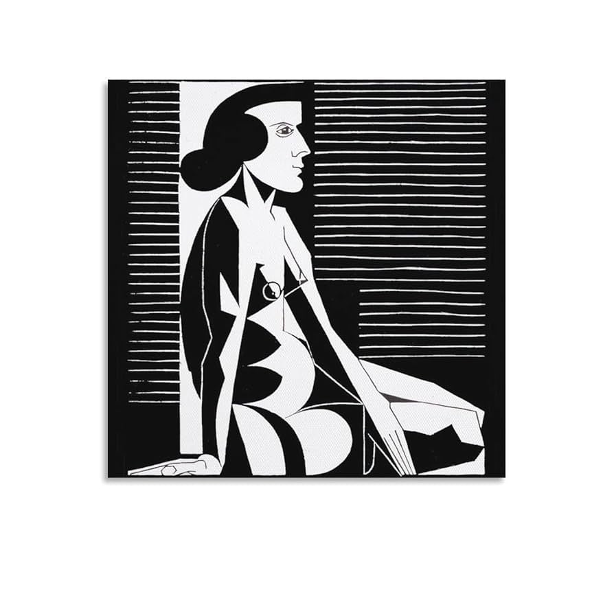 Vintage 1980s RARE Novelty Print Coat - Black White Deco Faces New Wave Faux Fur Teddy Coat Size XS S M