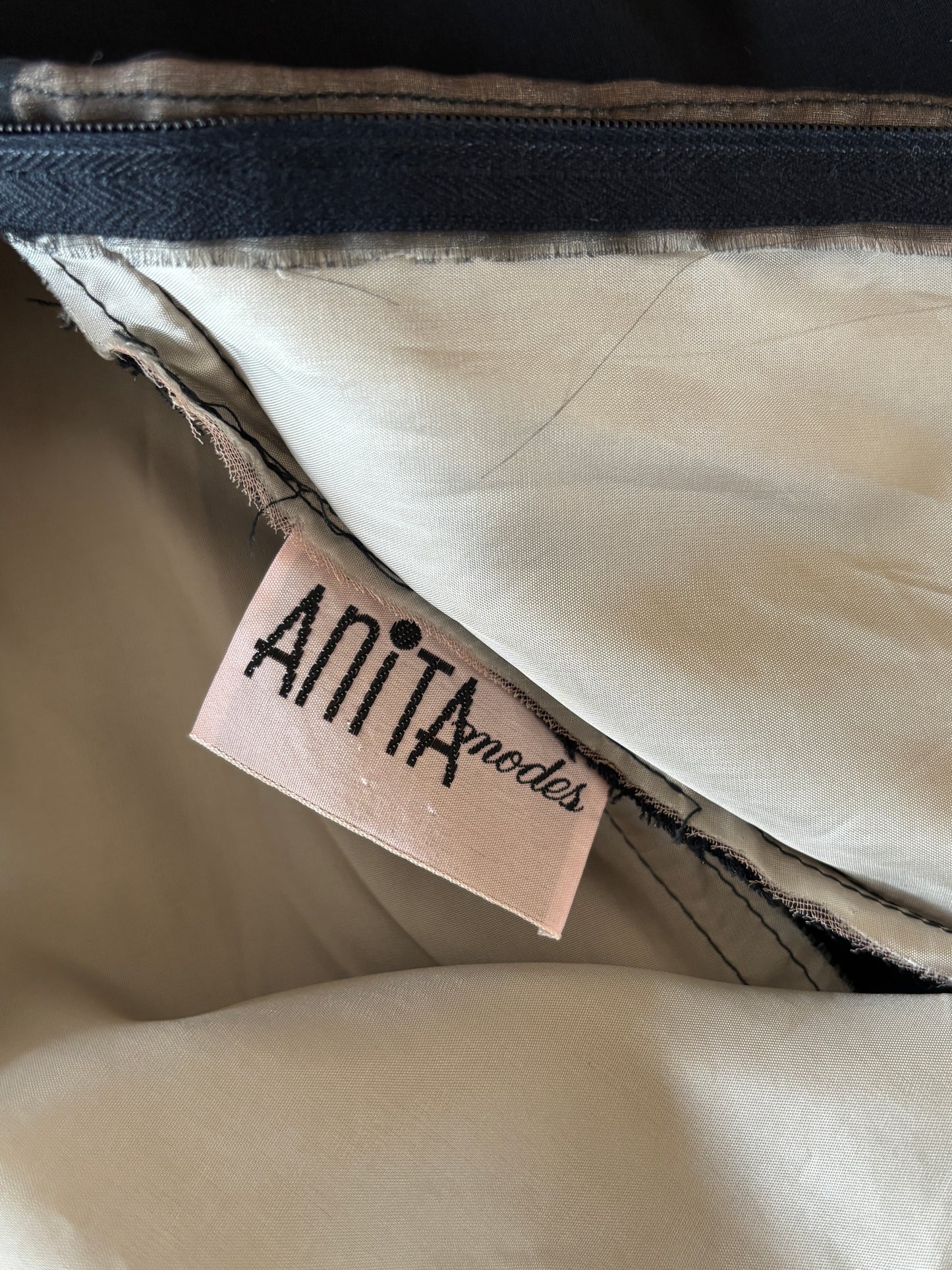 Vintage 1960s Dark Angel Dress - Black Silk Chiffon w Daring "Illusion" V-Neckline + Boho Sleeves Size M to L