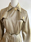 Vintage 1940s Trench Coat - Wounded Bird Noir Dame's Golden Khaki "Elkskin" Satin Rain Jacket w Belt + Cute Pockets Size S to M