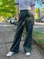 Vintage 1970s Olive Green US Army Slacks - Deadstock Wide Leg Women's Side Zip Gabardine Workwear Pants Trousers - Choose Your Size!