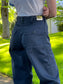 Vintage 1970s Naval Blue Sateen Slacks - RARE Color Deadstock Korea Vietnam War Era STYLE Women's Cotton Utility Workwear Pants Trousers - Choose Your Size