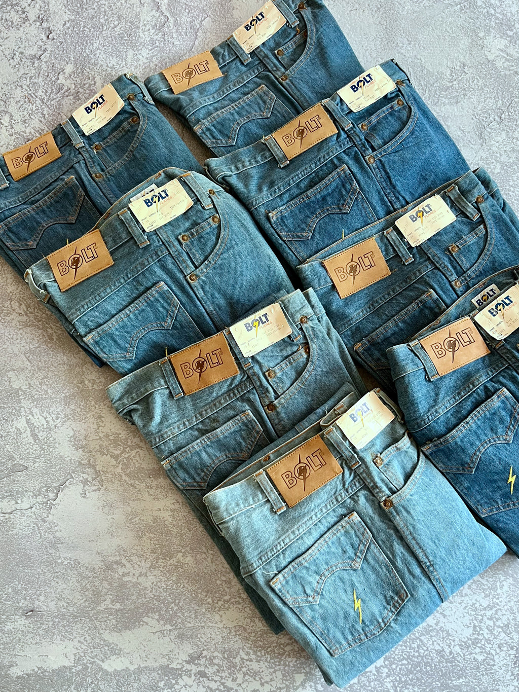 1970s Deadstock Flare Jeans - Vintage 70s Big Smith LIGHTNING BOLT Den –  Jumblelaya Vintage