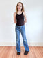 Vintage 1970s LEE Denim Jeans - BRASS BUTTONS Low Rise XL Inseam Sailor Nautical Bell Bottom Flare Pants W32"