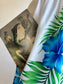 Vintage 1980s Dress - Royal Hawaiian Creations Crisp White Cobalt Green Sundress Size M - L